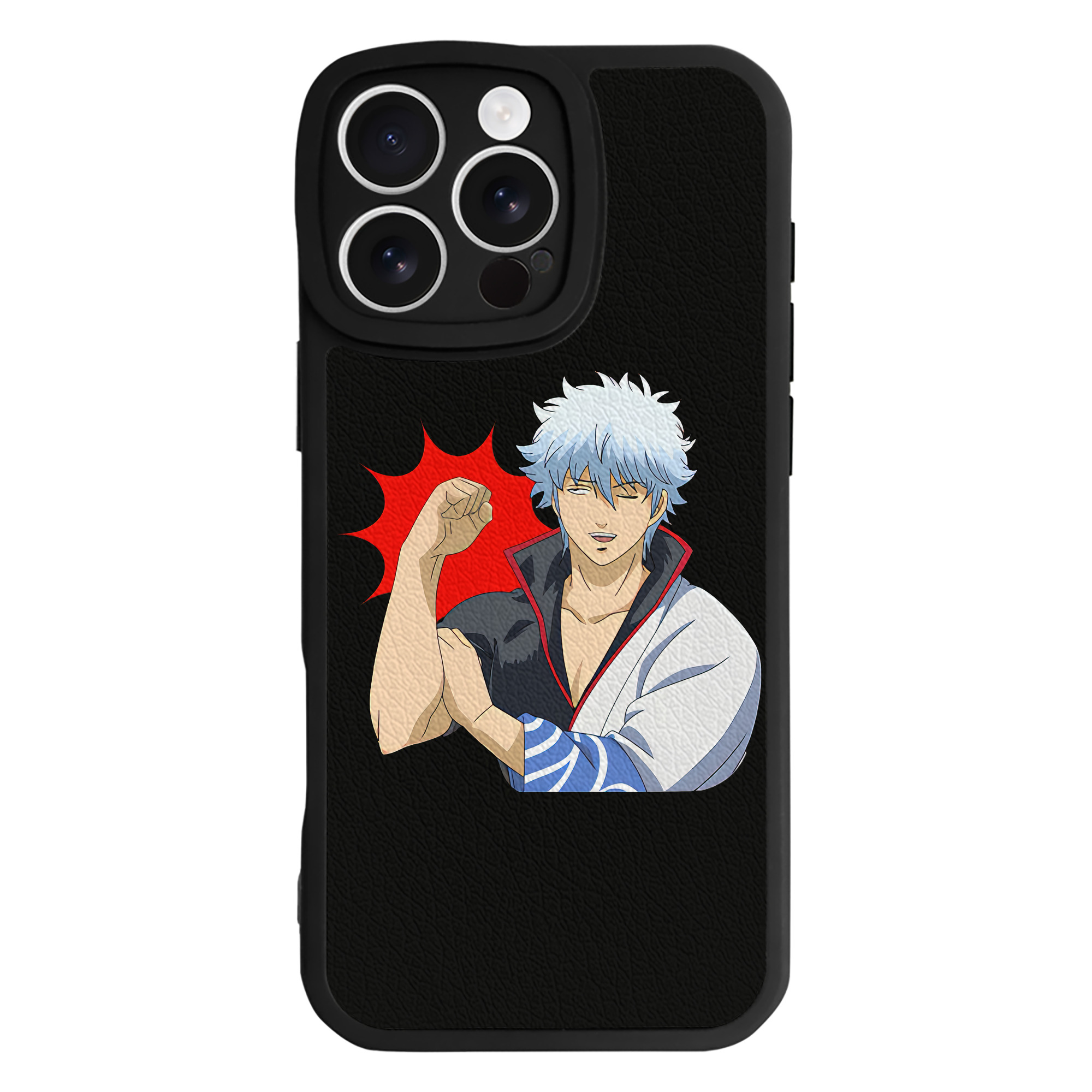 （画像用） ぎんたま 坂田銀時（さかたぎんとき） 神楽 志村新八（しむら しんぱち） GINTAMA Sakata Gintoki Kagura Shimura Shinpachi 【iPhone 16シリーズ対応】シリコンスマホケース（レザー調） 材質：シリコン